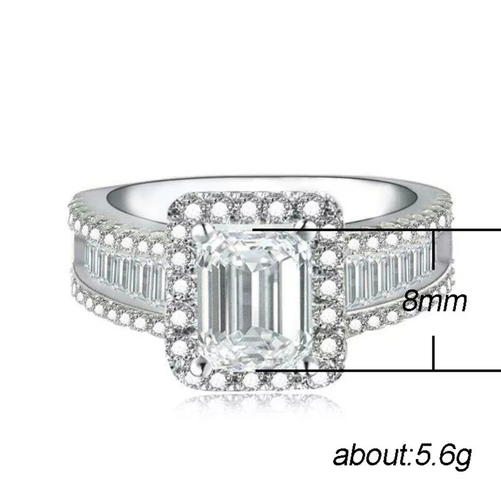 Chic Shiny Rectangle Zircon Ring - Picture 4 of 4